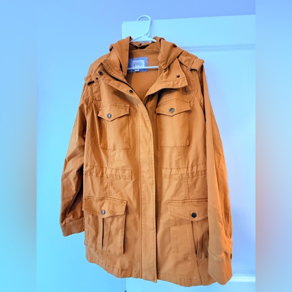 Water-Resistant Hooded Anorak Jacket - Amber - Picture 4 of 8